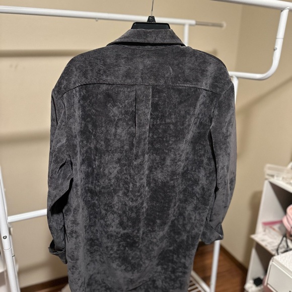 ZARA button down gray Corduroy oversized shirt size M - Picture 7 of 7